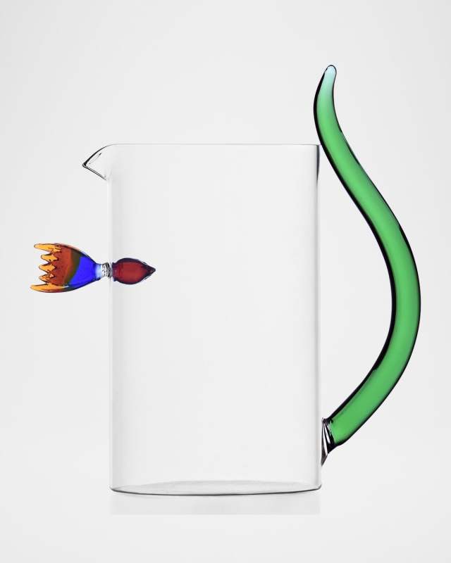 Animal Farm Fish In & Out Pitcher with Seagrass Handle, 50.7 oz.